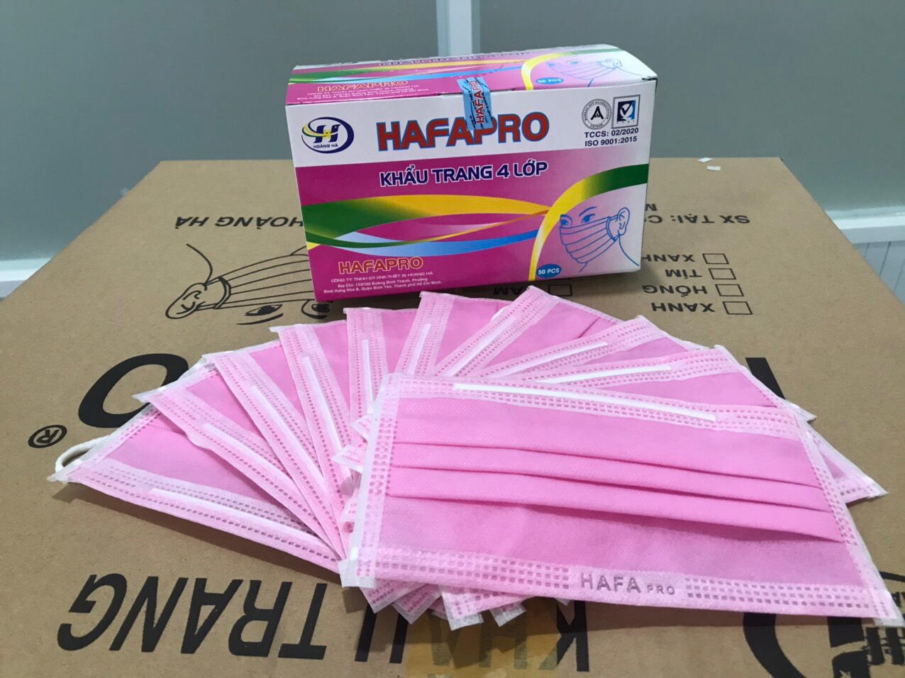 [Hàng kiểm định] - Khẩu trang 4 lớp HafaPro (50 cái/hộp)