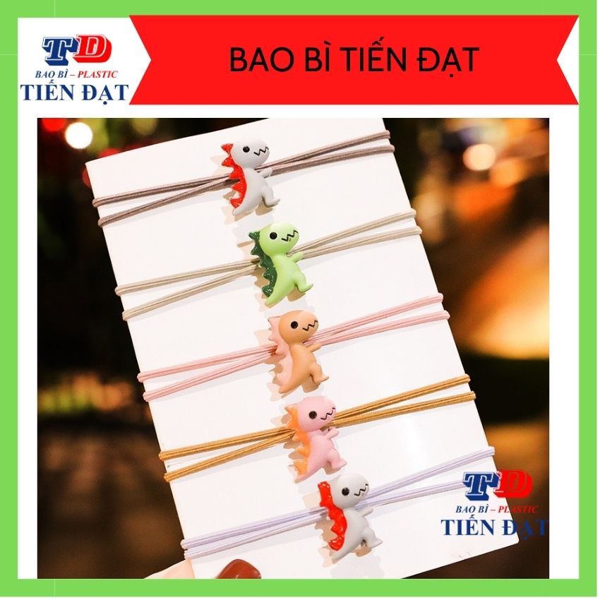 [ mới] Dây Cột Tóc Cao Su Co Giãn Hình Khủng Long Dễ Thương; Thun Co giãn