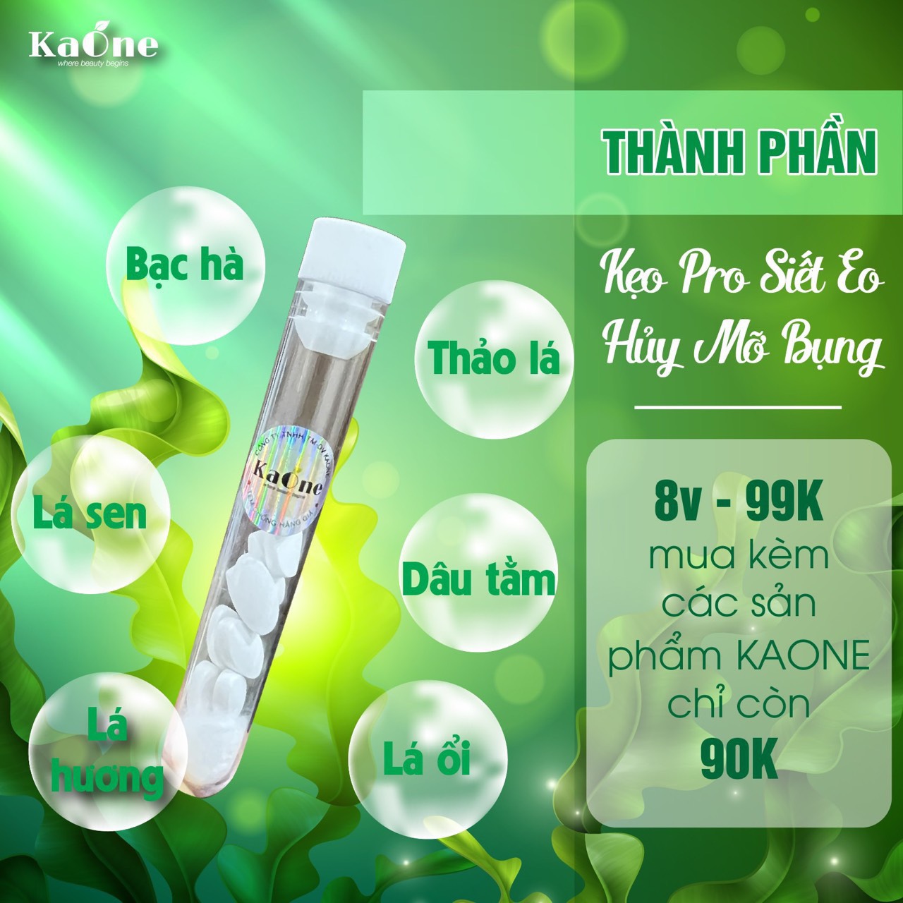 Kẹo PRO xổ mỡ,siết eo  - KAONE - Thon gọn,tan mỡ