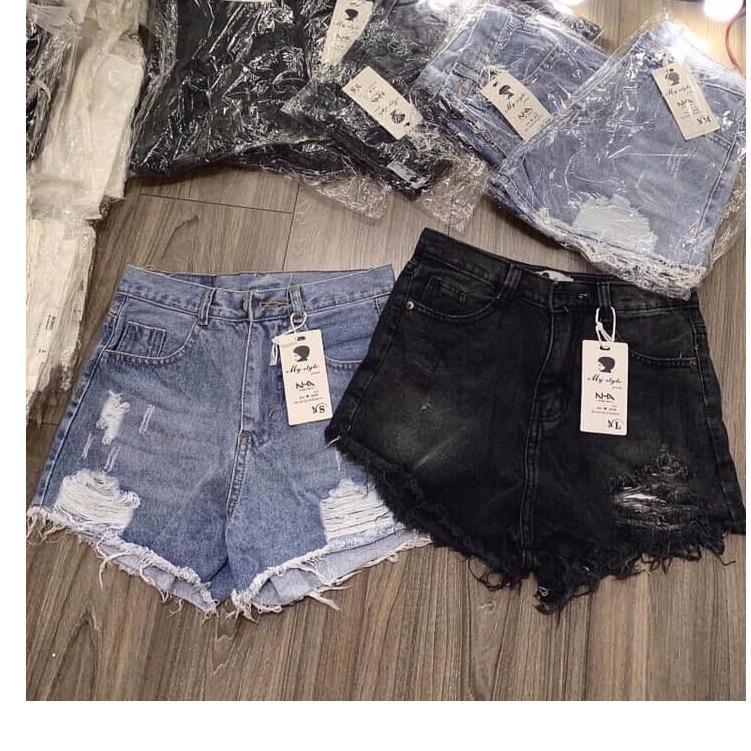 QUẦN SHORT JEAN NỮ CÀO TƯA XÁM - ĐEN 0965