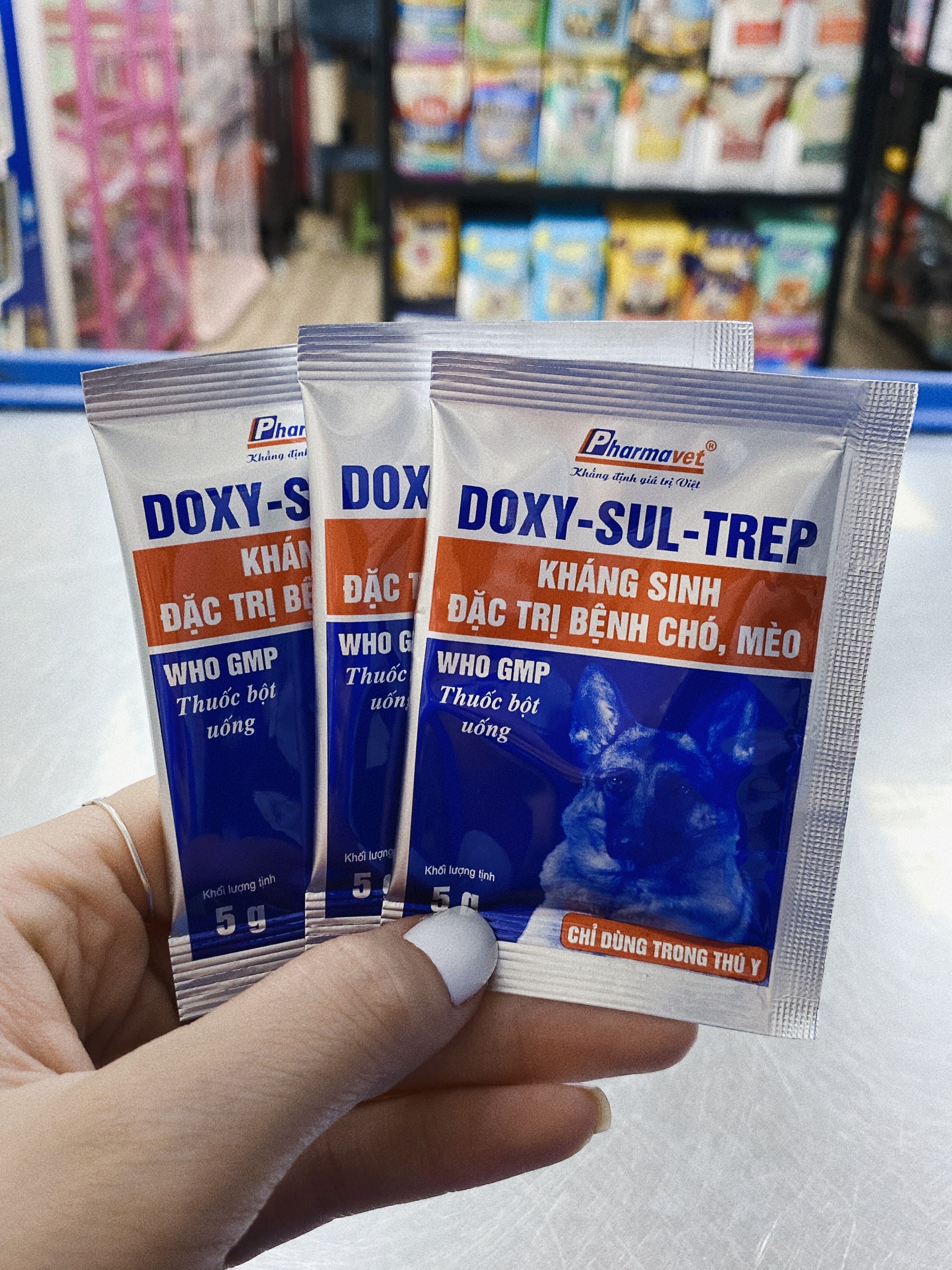 Gói bột chó mèo Doxy-Sul-Trep 5g- combo 5 gói