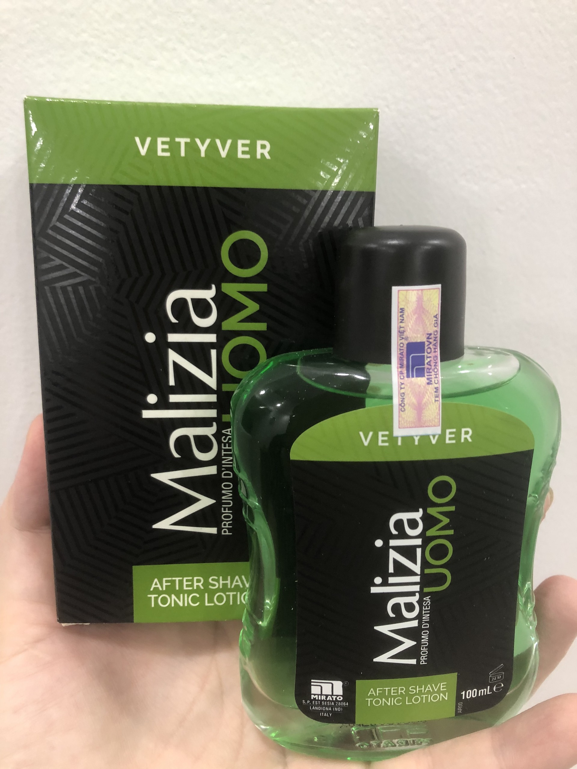 Nước dưỡng da sau cạo râu Malizia Vetyver After Share Tonic Lotion 100 ml cao cấp Ý