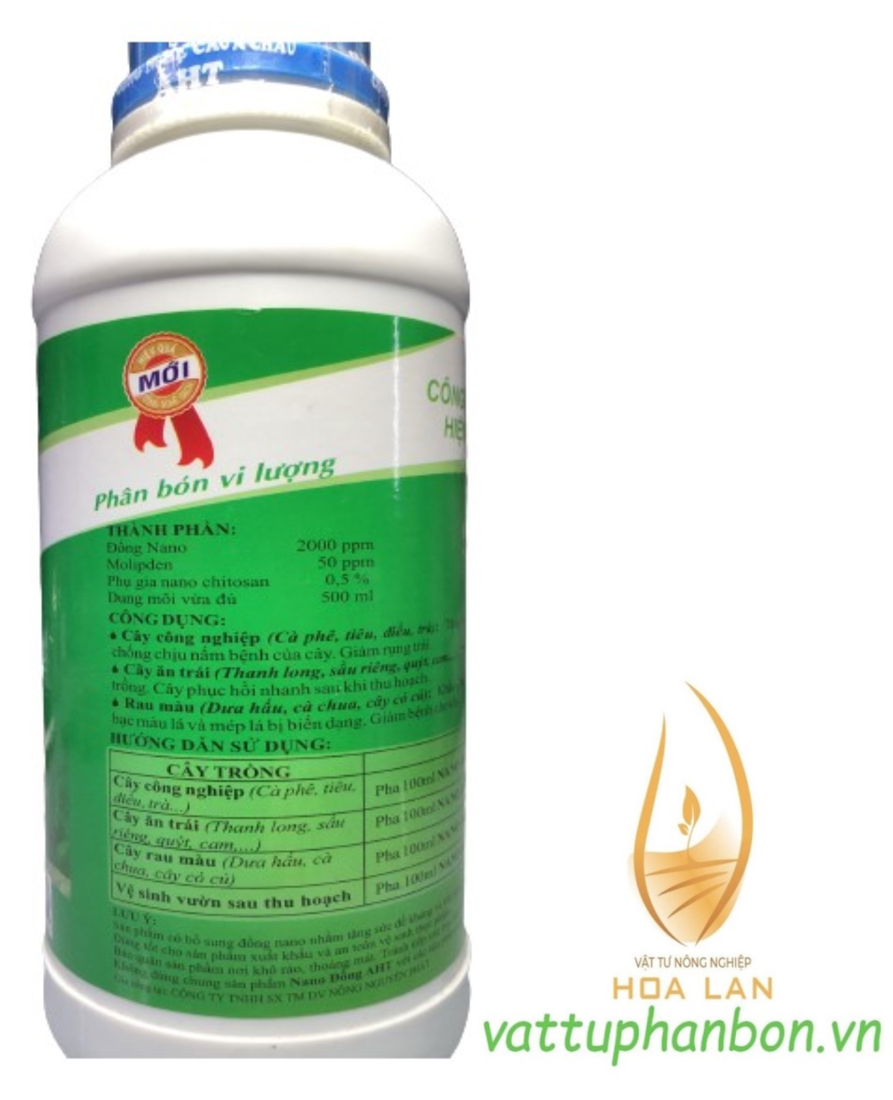 Phân Bón Vi Lượng Nano Đồng (Cu) AHT - #351A# 500ml