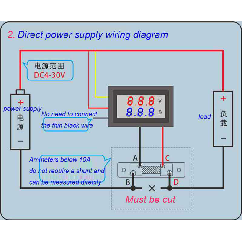 Ampe Kế Vôn Kế Kỹ Thuật Số DC 0-100V 10A 50A 100A Hiển Thị Thời Gian Kép Vôn Kế Hiện Tại Meter Bảng Điều Chỉnh Amp Vôn Kế