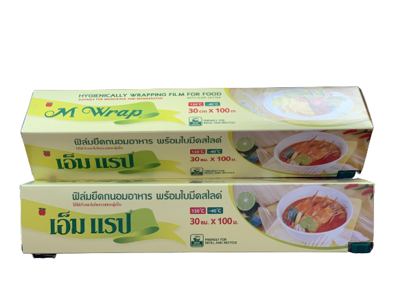 Màng bọc thực phẩm _ 30cm x 100m _ Nhập khẩu Từ Thái Lan (Có hộp giấy kèm giao cắt)