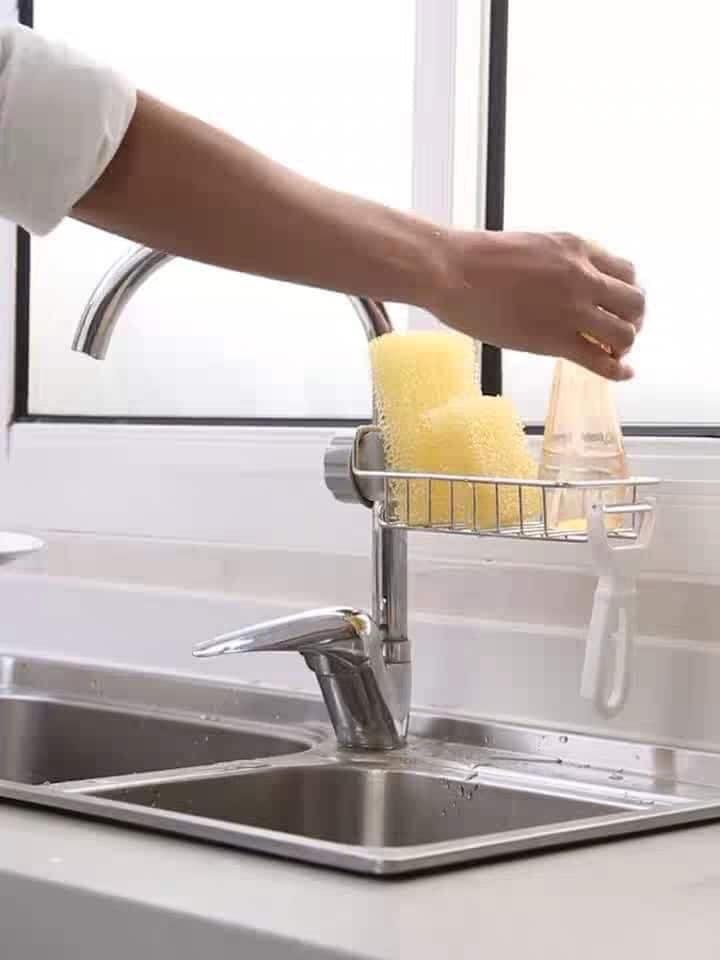 KỆ - GIỎ INOX GẮN VÒI NƯỚC (KHÔNG CẦN KHOAN) TREO ĐỒ NHÀ BẾP, PHÒNG TẮM, KE - GIO INOX GAN VOI NUOC (KHONG CAN KHOAN) TREO DO NHA BEP, PHONG TAM