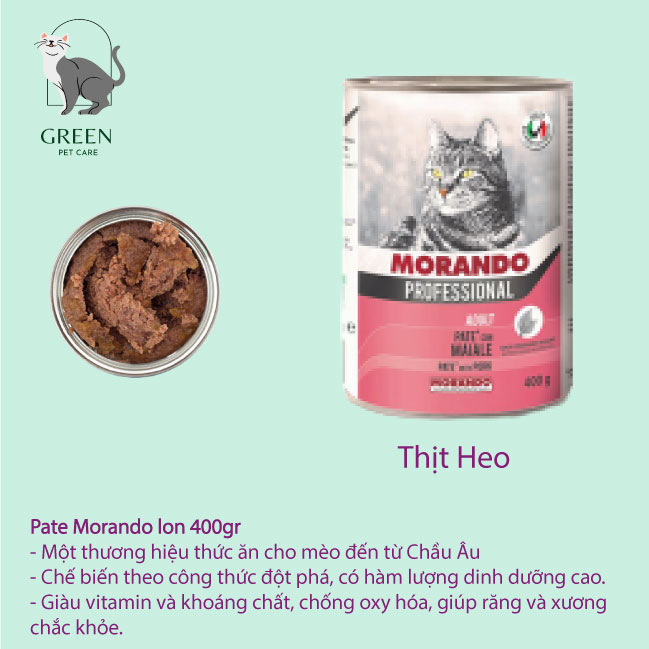 Pate Morando cho mèo đủ vị dạng lon 400gr
