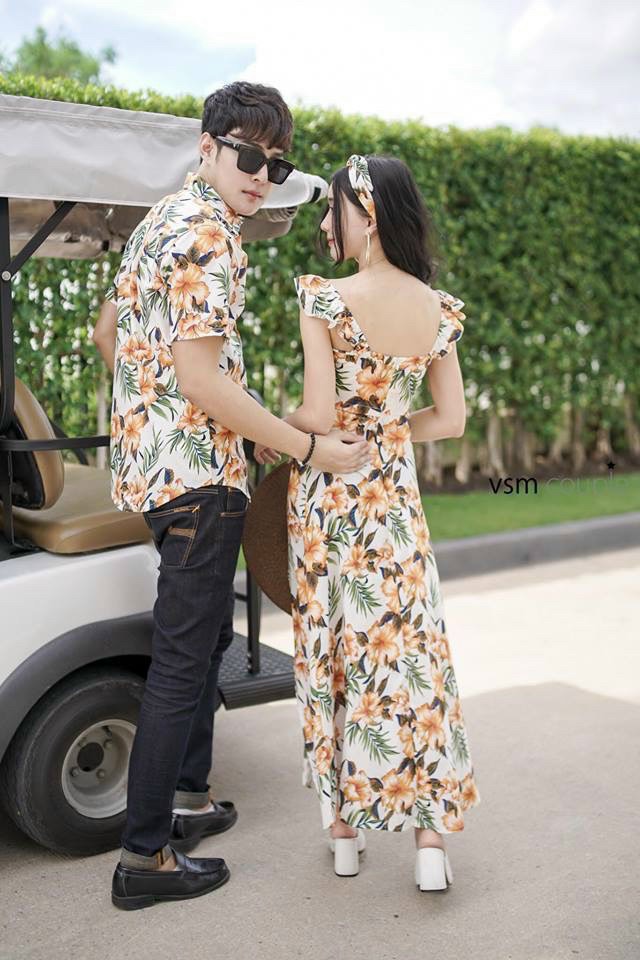 Đồ đôi áo sơ mi nam và đầm nữ siêu xinh-vải đẹp-chuẩn shop