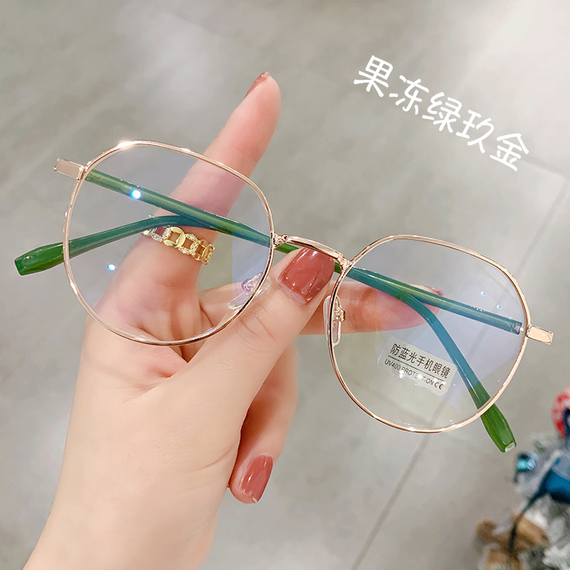 Kính mắt tròn phong cách thời trang Hàn Quốc dành cho nữ Kính chống bức xạ dành cho nữ