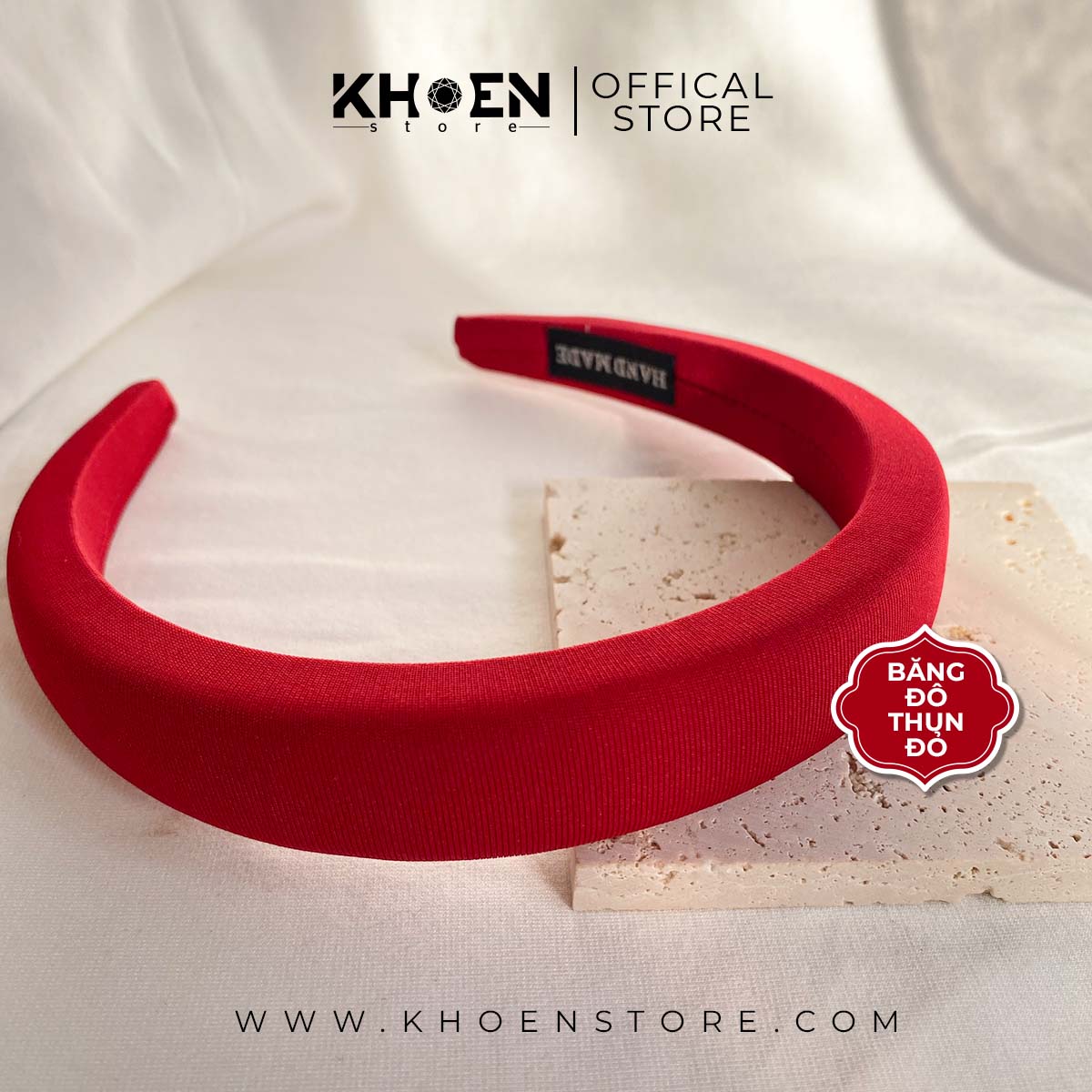 Cài tóc - Băng đô thun đỏ - Khoen Store
