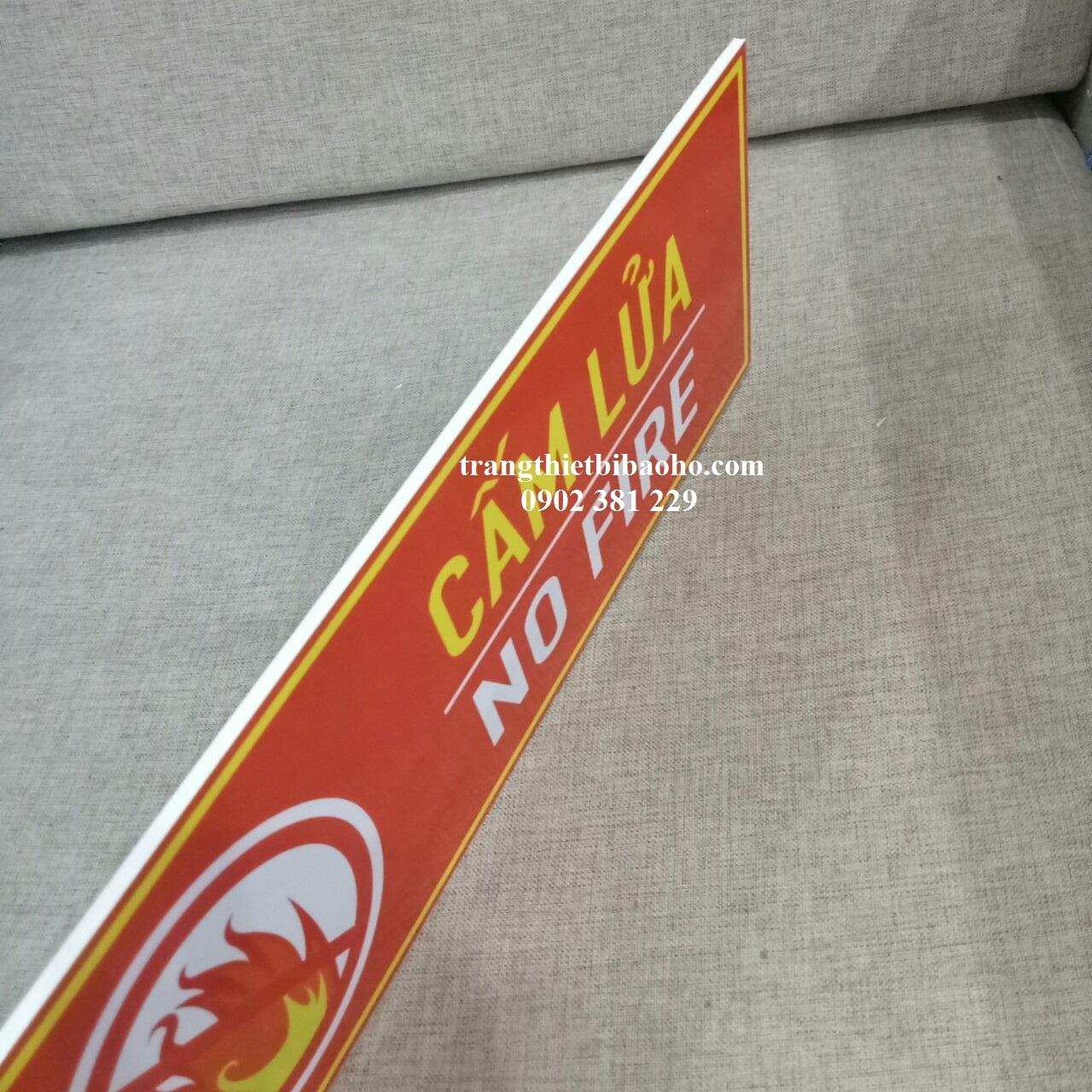Bảng Fomex dán decal cấm lửa, ấm hút thuốc 15 x 40cm