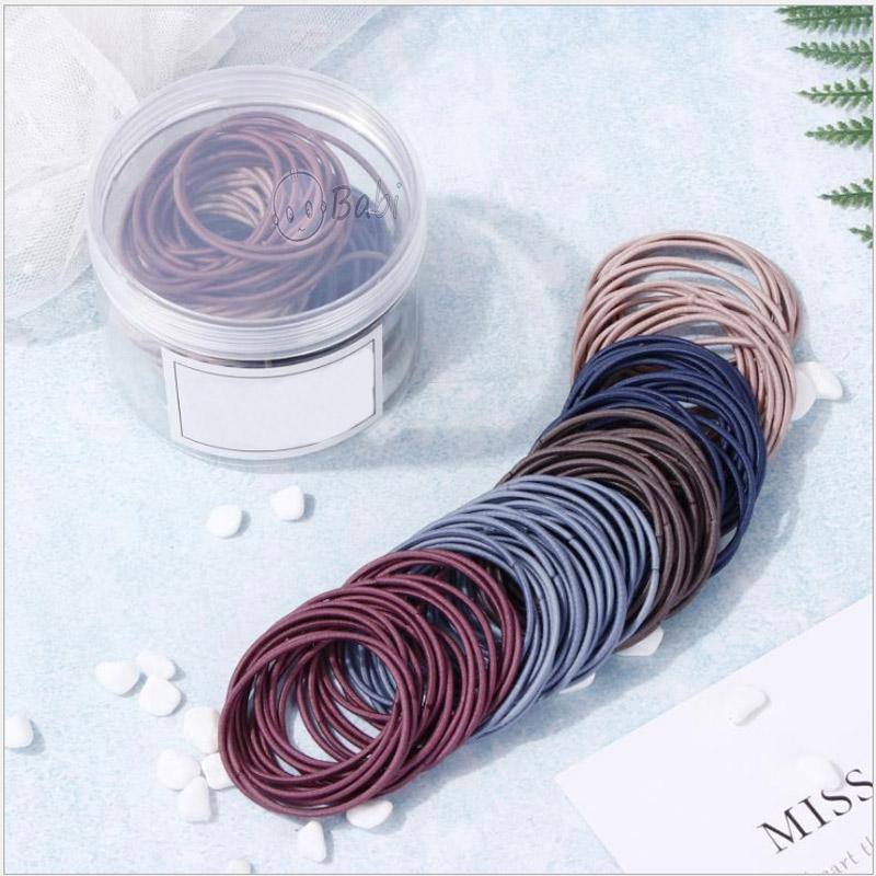 SET 100 SỢI THUN CỘT TÓC NHIỀU MÀU SẮC KÈM TÚI ZIP