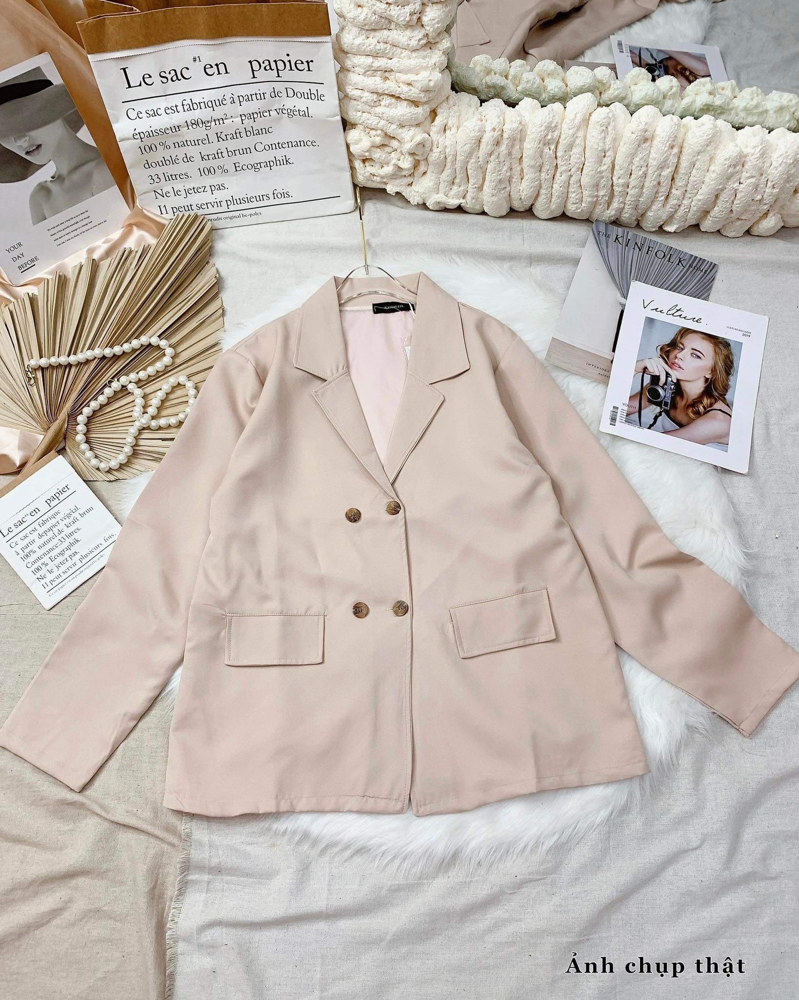 ÁO KHOÁC VEST BLAZER DÁNG DÀI 4 NÚT