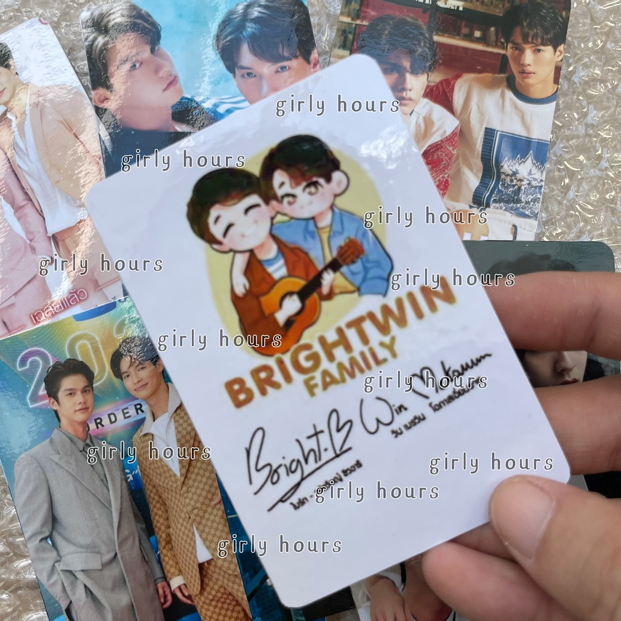 UnoffCombo 8 tấm bo góc CP BOYLOVE BRIGHTWIN idol Thái