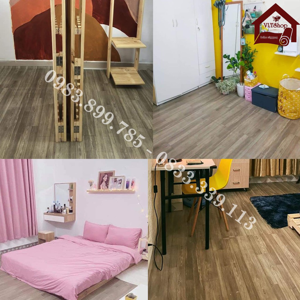 THẢM NHỰA SIMILI VÂN GỔ NHÁM KHỔ 1mx1m