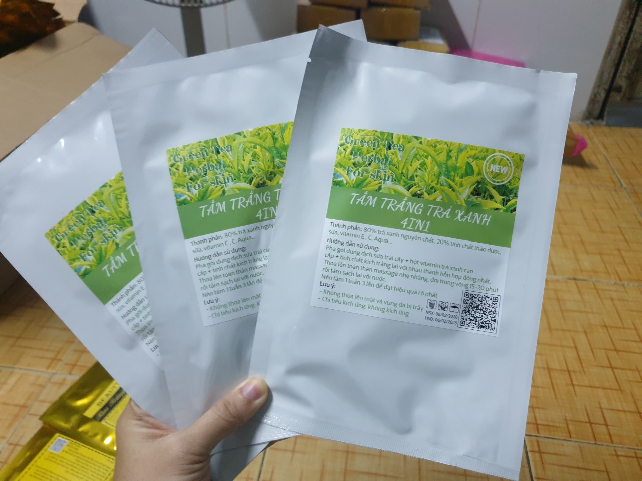 [HCM]Combo 10 gói Tắm trắng trà xanh