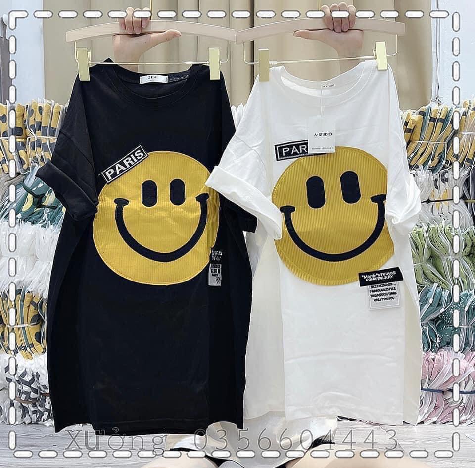 Áo phông mặt cười fom thụng Chất cotton su