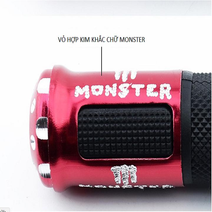 Cặp bao tay xe máy khắc chữ monter màu bạc