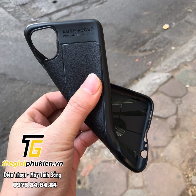 Ốp lưng sillicon giả da Auto Focus dành cho Samsung Galaxy A12