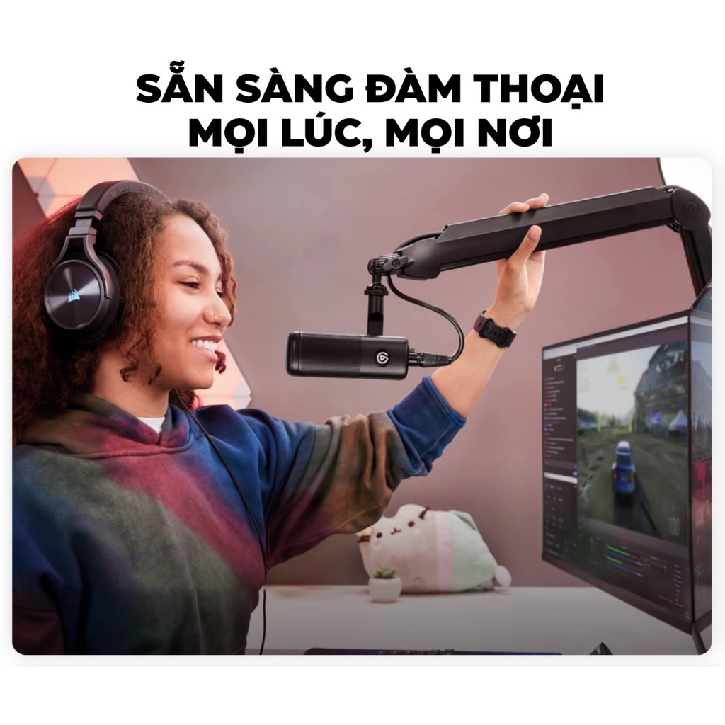 Microphone Elgato Wave DX (10MAH9901) - Tương thích nhiều arm cắm microphone