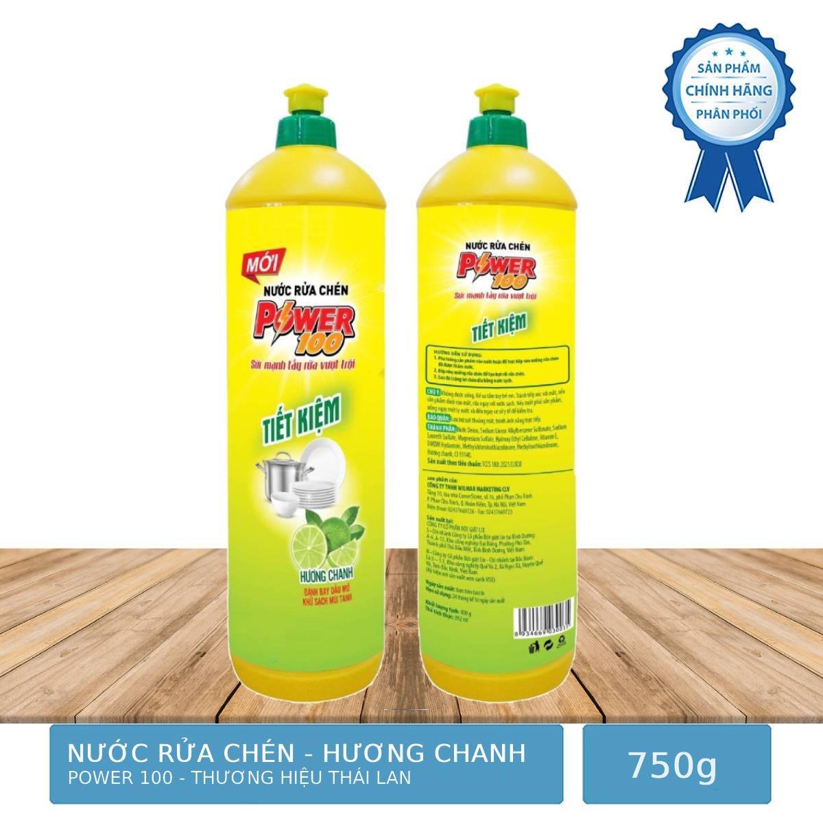 Nước Rửa Chén Power 100 Hương Chanh 750g