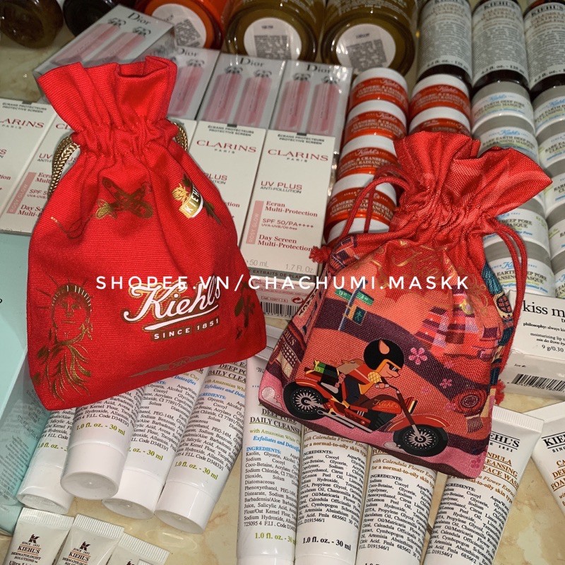 [TPHCM] [KIEHLS] Gift Hãng - Túi Móc Khoá Và Túi Dây Rút