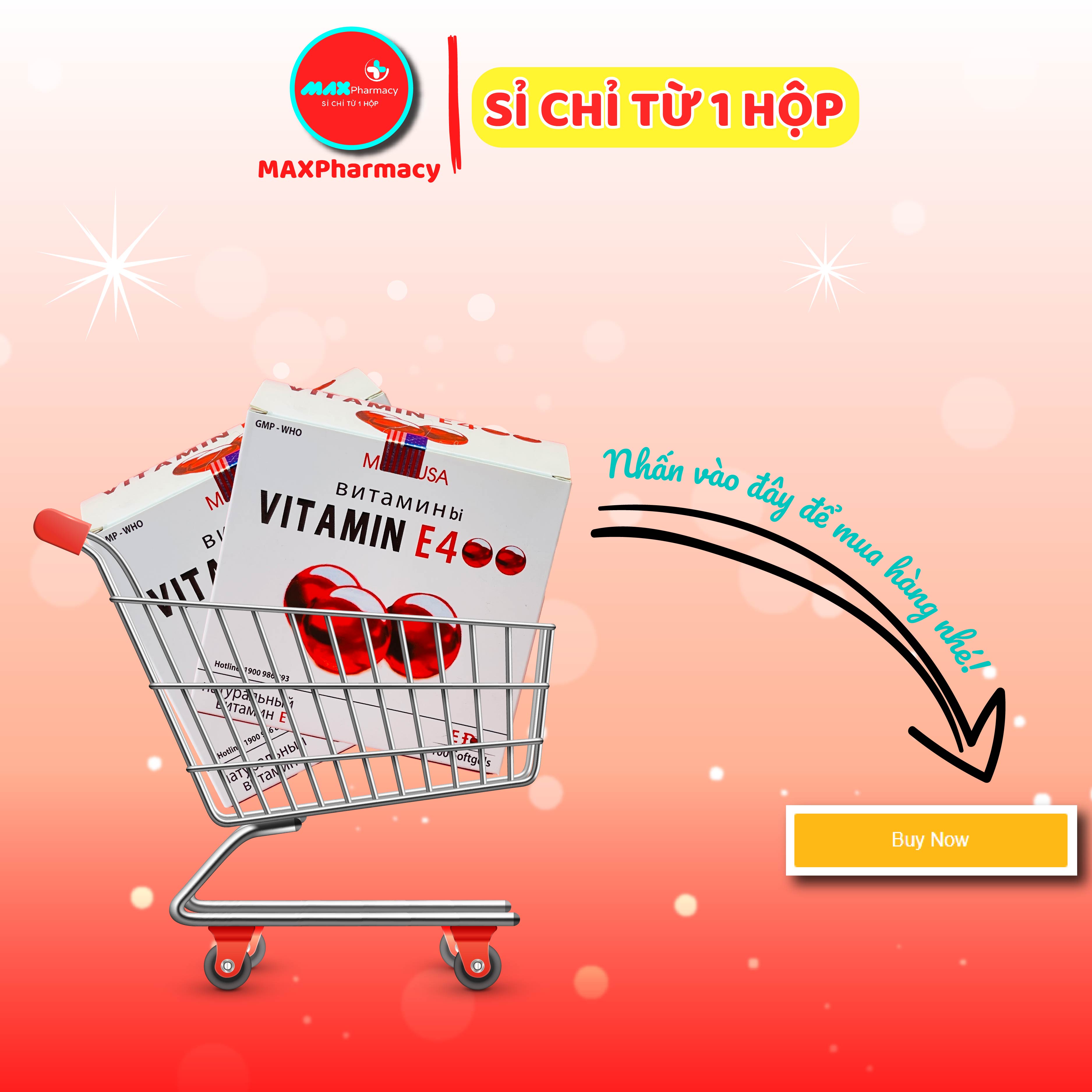 Vitamin E đỏ Mediusa Vitamin E 400 (Hộp 100 viên) - Minpharmacy
