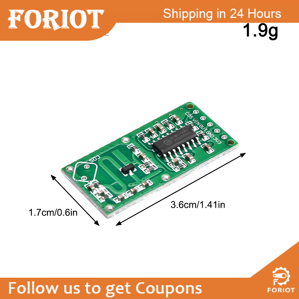 Foriot Mô-đun Cảm Biến Chuyển Động Radar Vi Sóng Mô-đun Công Tắc Thông Minh Mô-đun Cảm Ứng Cơ Thể Người Khoảng Cách Phát Hiện 6-12M 4-28V