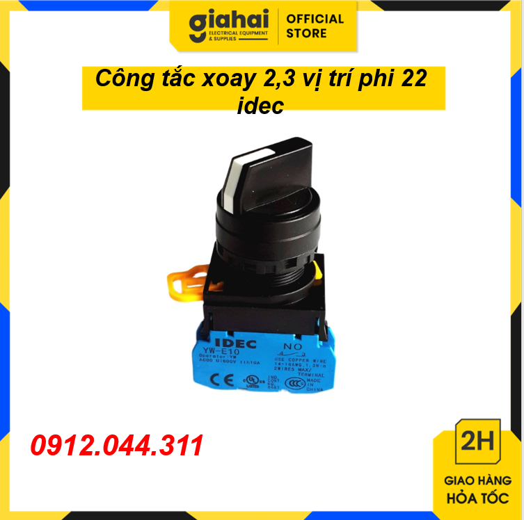 Công tắc xoay 2,3 vị trí phi 22 idec TBD145