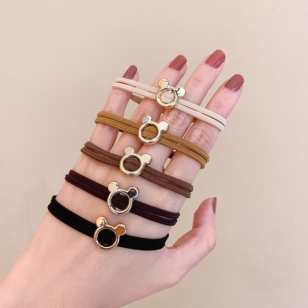 Set 5 Dây cột tóc Gấu con trái tim CT17