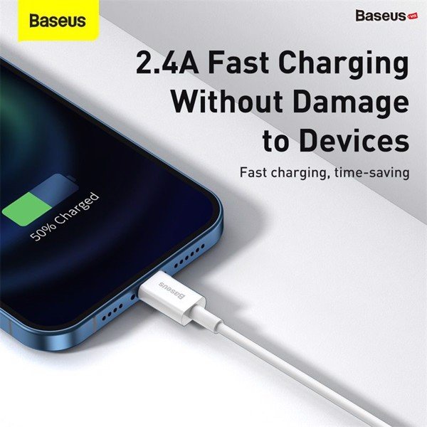 Cáp sạc lightning Baseus Superior Series Fast Charging Data Cable cho iPhone/ iPad (2.4A, 480Mbps, Fast charge, ABS/ TPE Cable) cáp sạc hỗ trợ truyền dữ liệu và sạc nhanh 2.4a