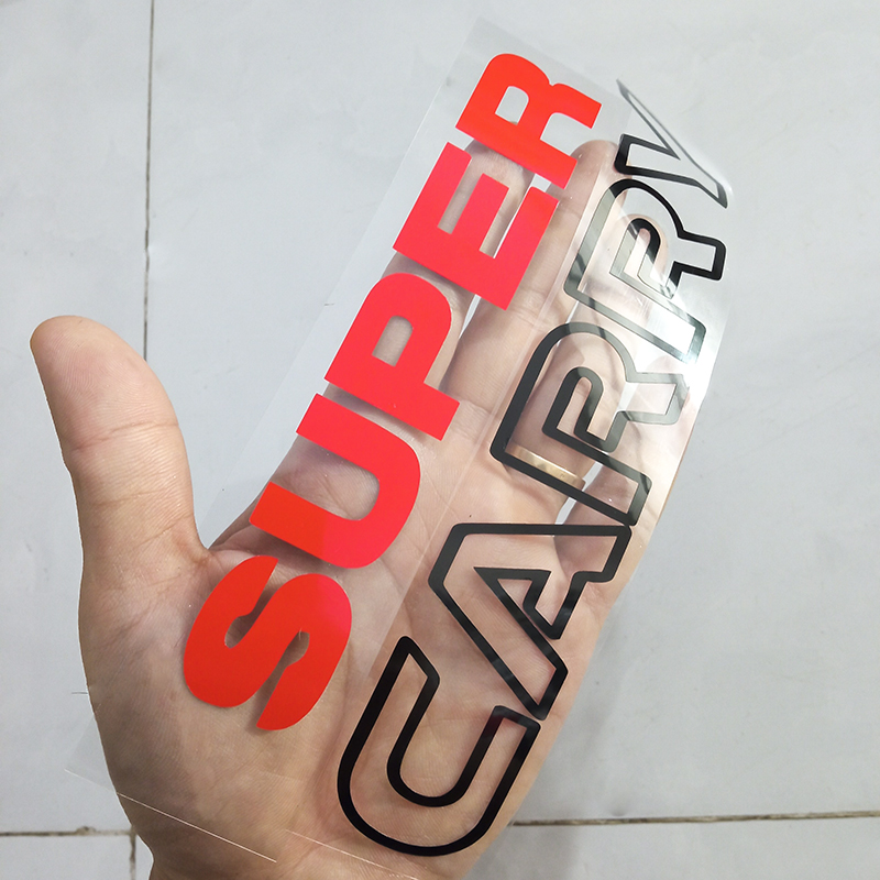 Tem chữ supper carry phản quang dán xe suzuki