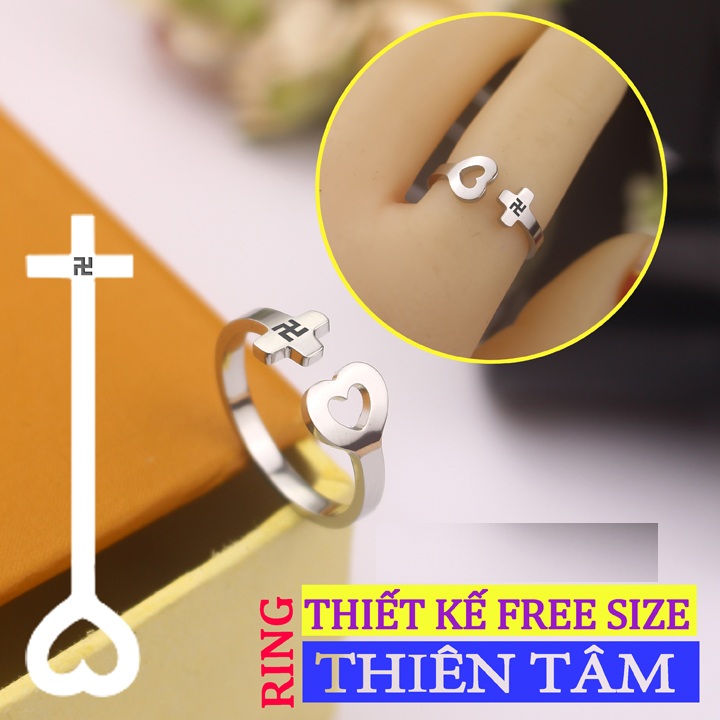 Nhẫn TiTan Cao Cấp Thiên Tâm Đạo Thép Không Gỉ-NTTQQC01