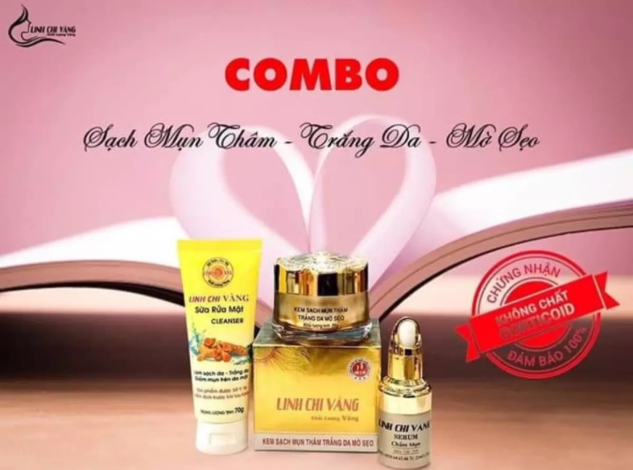 [HCM]COMBO MỤN THÂM TRẮNG DA LINH CHI VÀNG