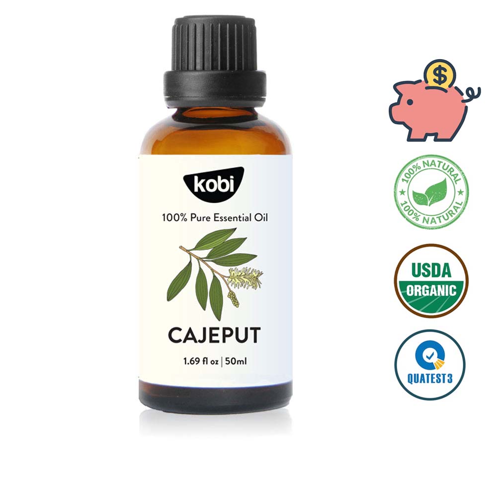 Tinh dầu Tràm Gió Kobi Cajeput essential oil giúp giữ ấm cơ thể bé, xua đuổi côn trùng hiệu quả -50ml