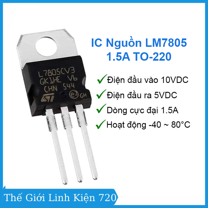 Combo 10 ic nguồn lm7805 1.5a to-220