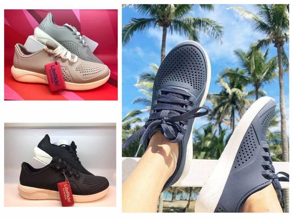 Giày nhựa buộc dây Crocs. Literide Pacer (Xanh đen)