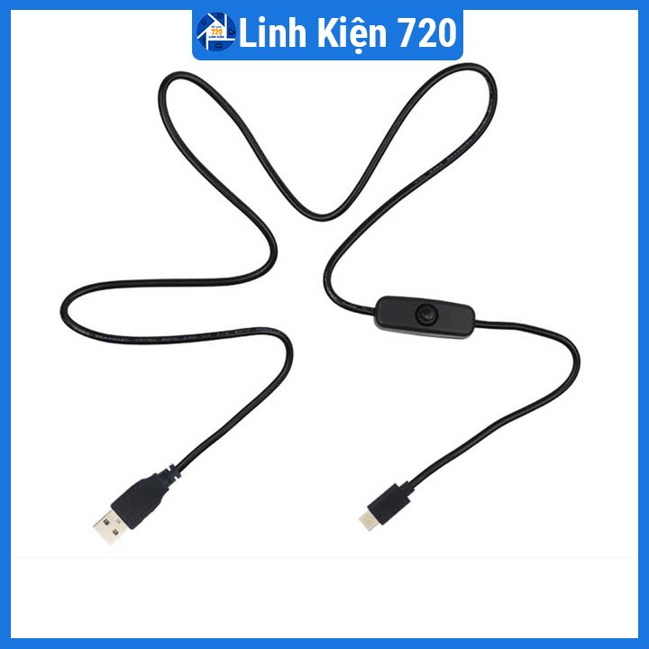Cáp nguồn Raspberry Pi 4B cáp chuyển đổi nguồn 5V-3A giao diện usb type-C