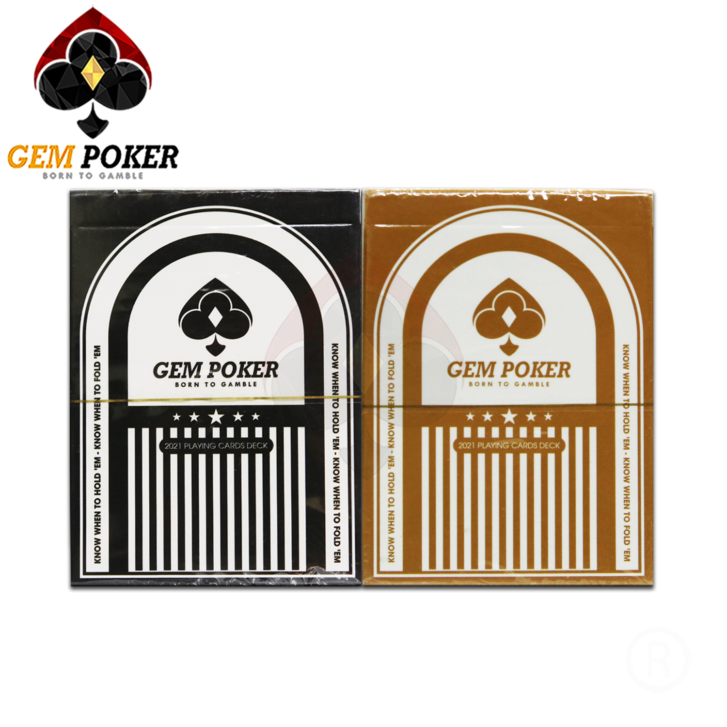 BÀI GEM POKER ONYX & MUSTARD 100% PLASTIC
