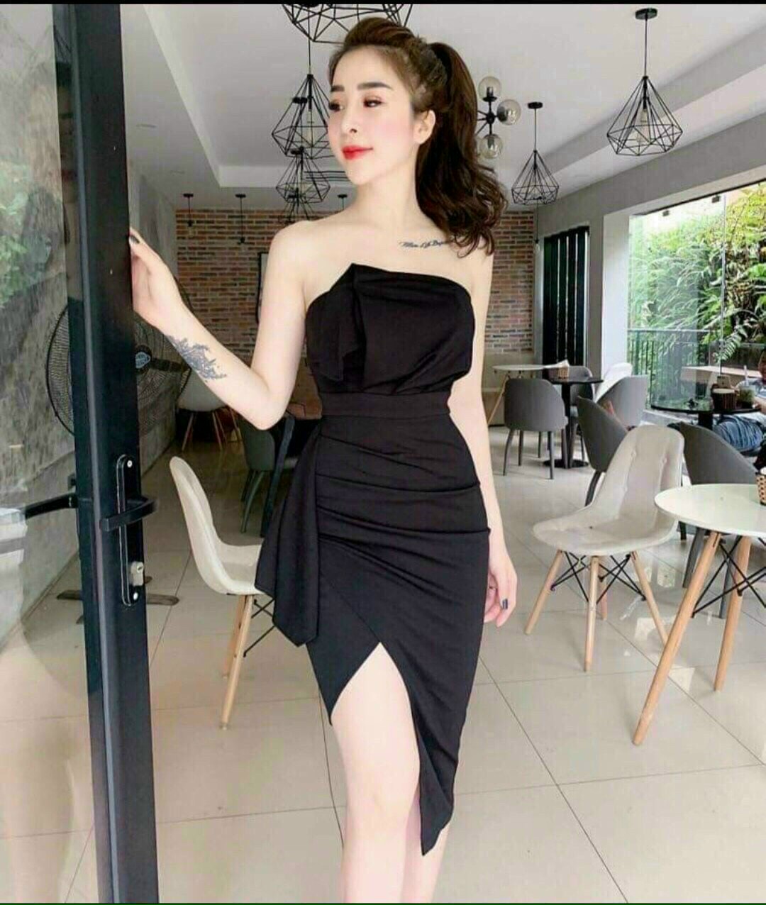 [HCM]Đầm cúp ngực xếp ly ( có mút ngực)