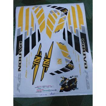 tem rời nouvo 5 cánh én vàng đen xe trắng