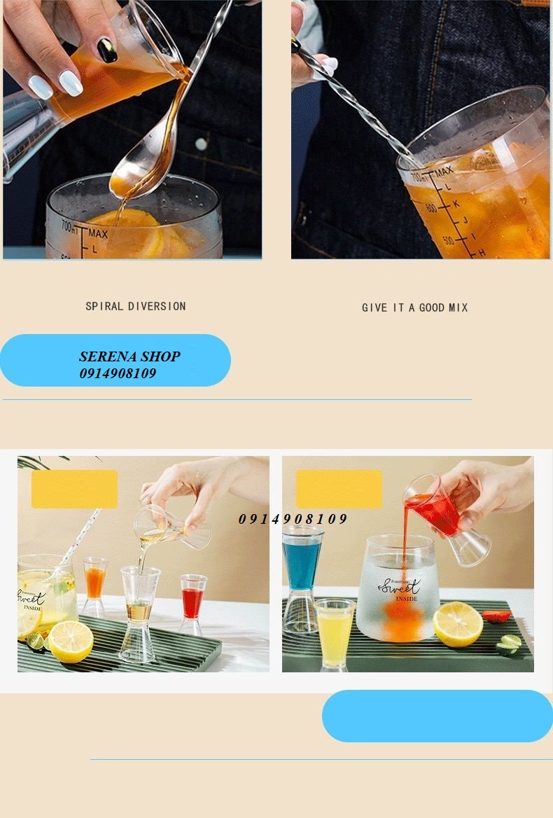 zigger - ly đong 2 đầu nhựa pha chế