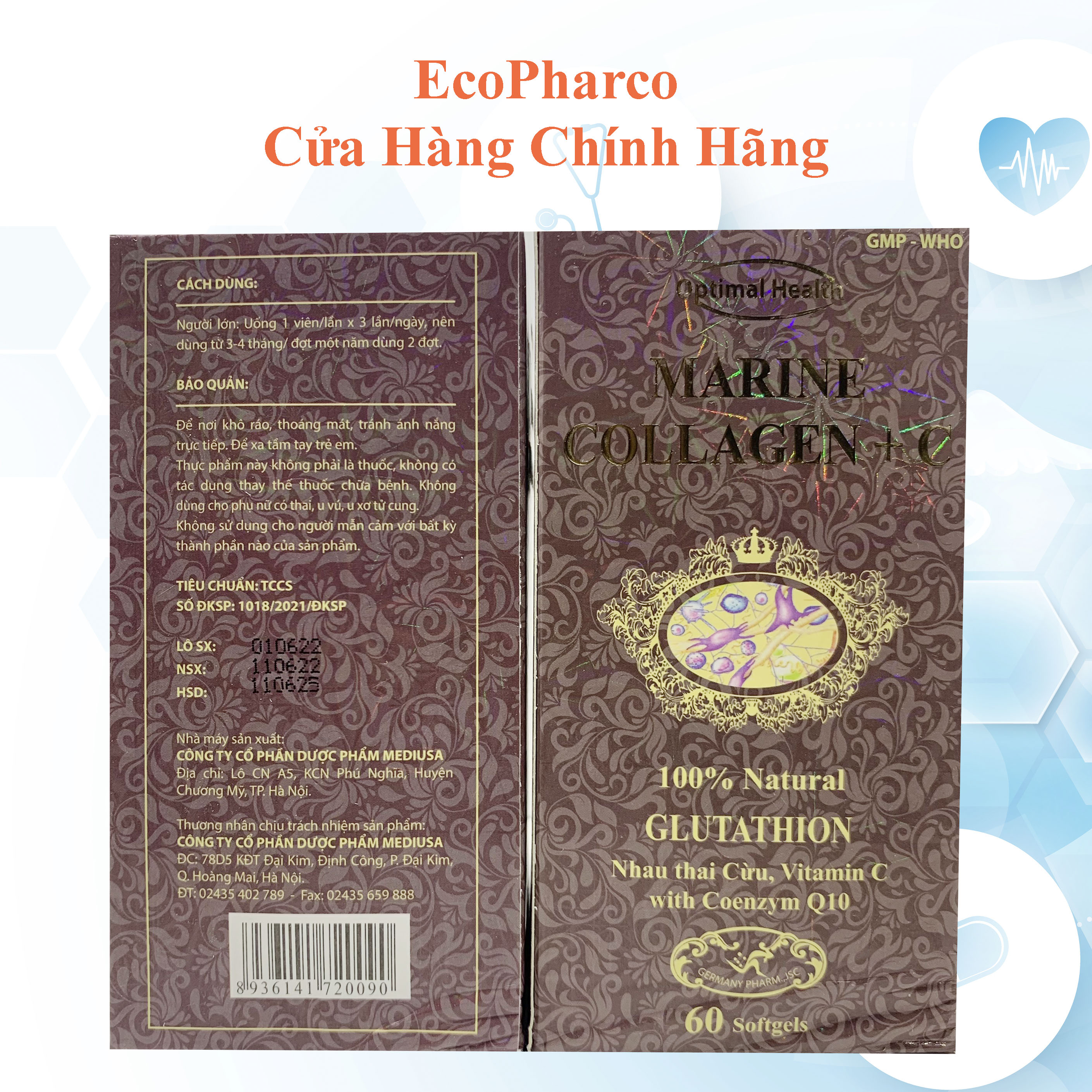 ĐẸP DA SÁNG DA COLLAGEN + C Lọ 60 V