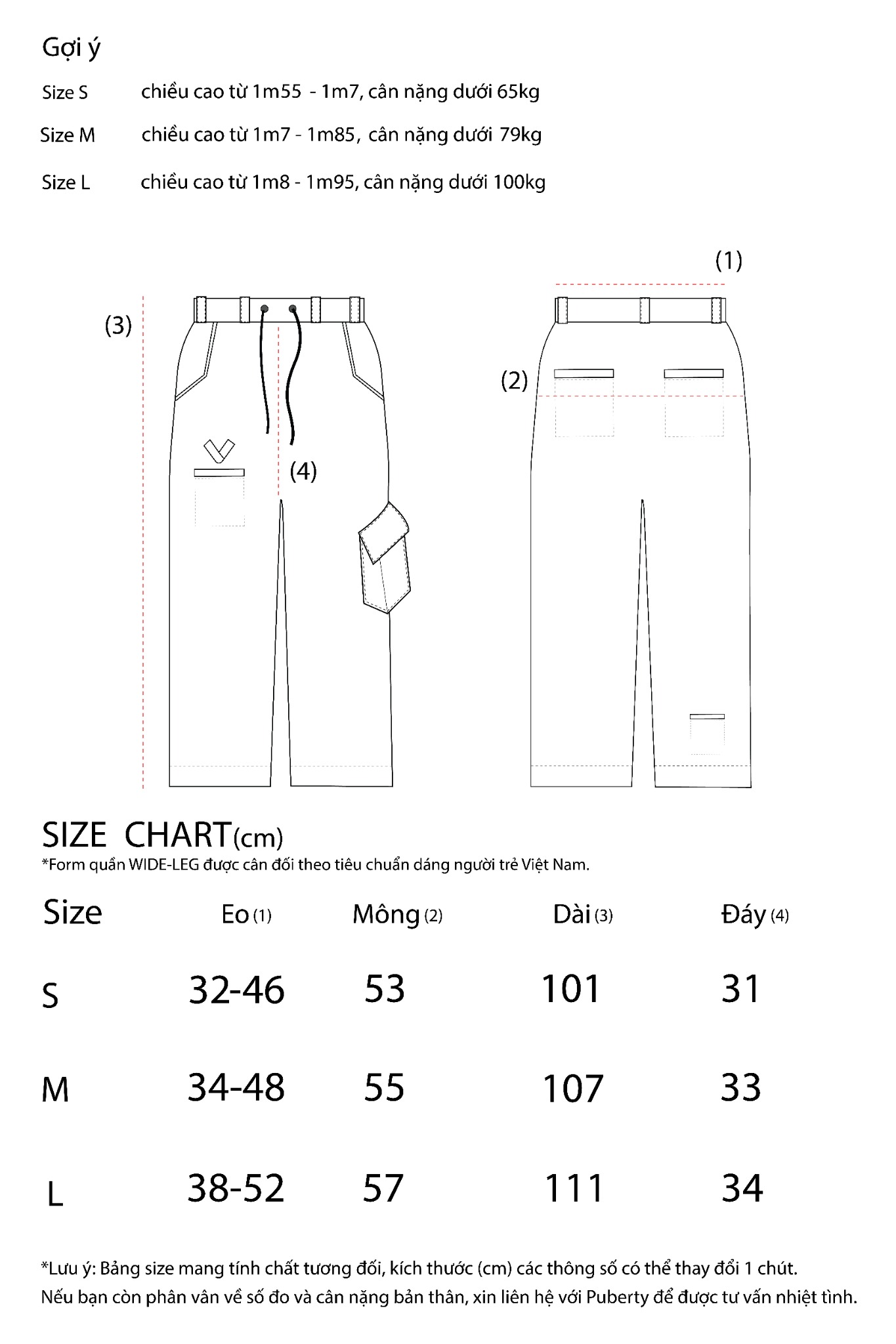 Quần Baggy Kaki PUBERTY/ Màu Xanh, Đen