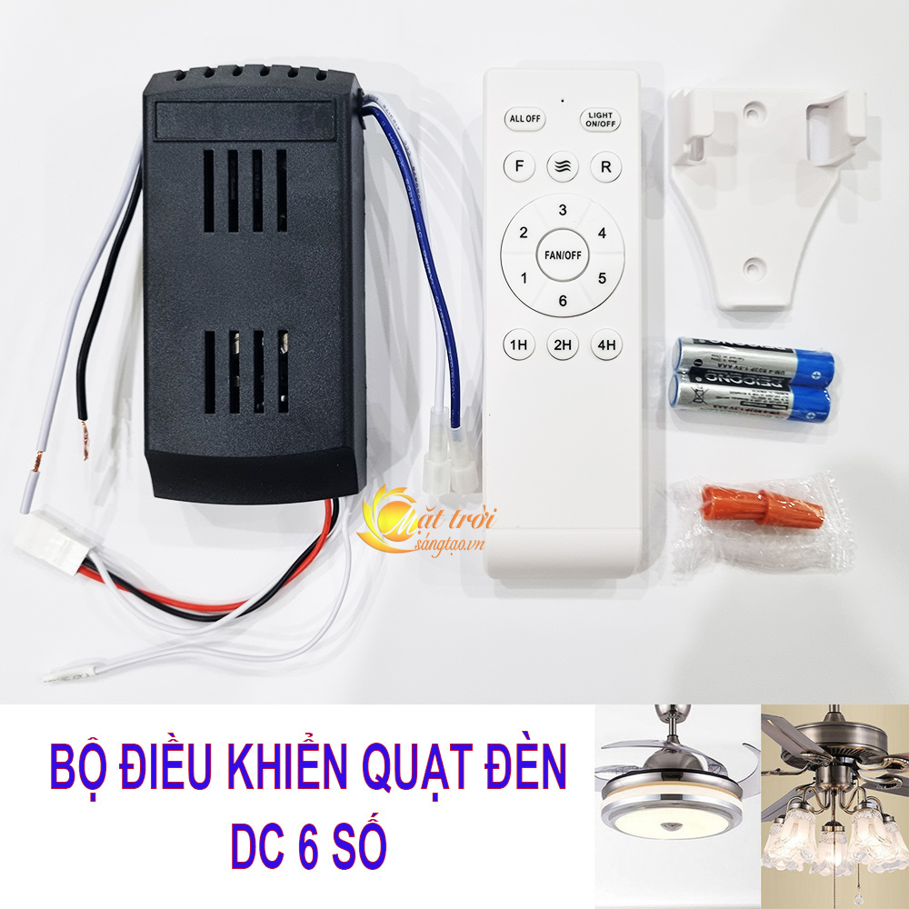 Bộ điều khiển quạt trần có đèn DC 6 số 35W_ Chỉ dùng cho quạt cánh cụp, cánh xoè