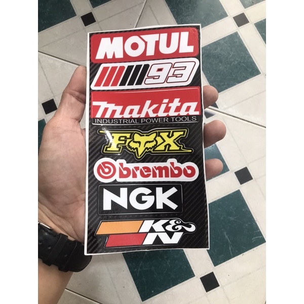 Sét Tem Dán Mini Chữ Nitron,Ohlins,Matric,Brembo,Galfer