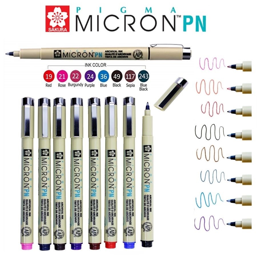 [HCM]NGÒI PN - BÚT LINE ĐI NÉT CHUYÊN NGHIỆP SAKURA PIGMA MICRON (NHIỀU MÀU)