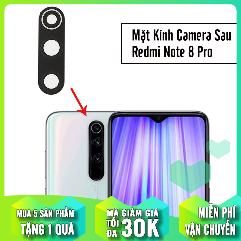 Mặt kính thay thế camera sau cho Xiaomi Redmi Note 8 Pro