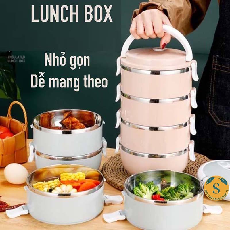 Hộp Đựng Cơm Cặp Lồng Cơm Giữ Nhiệt Lúa Mạch Ruột Inox Chất Lượng Số 1