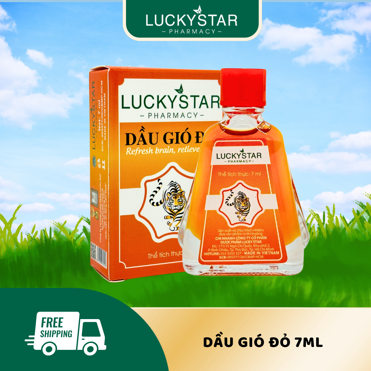 Dầu Gió Đỏ Lucky Star 7ml